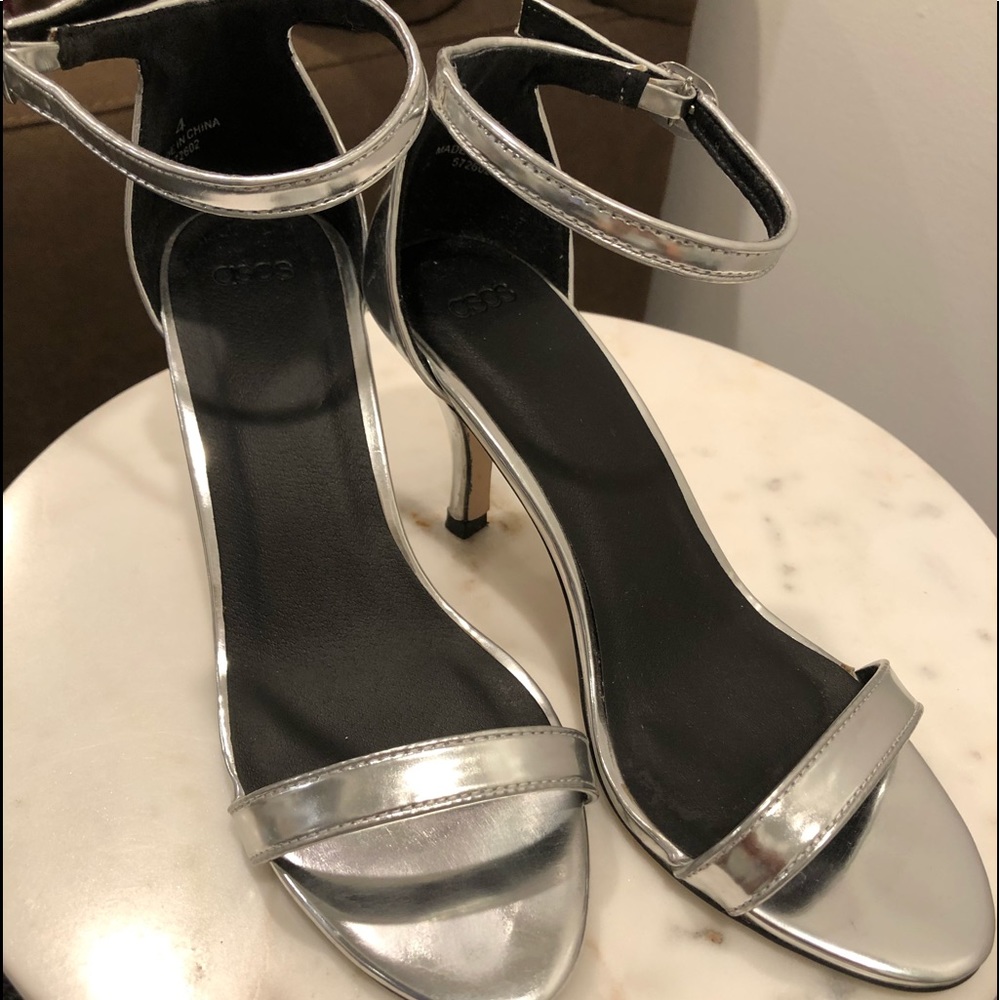 ASOS Brand 3 Inch Silver Heels